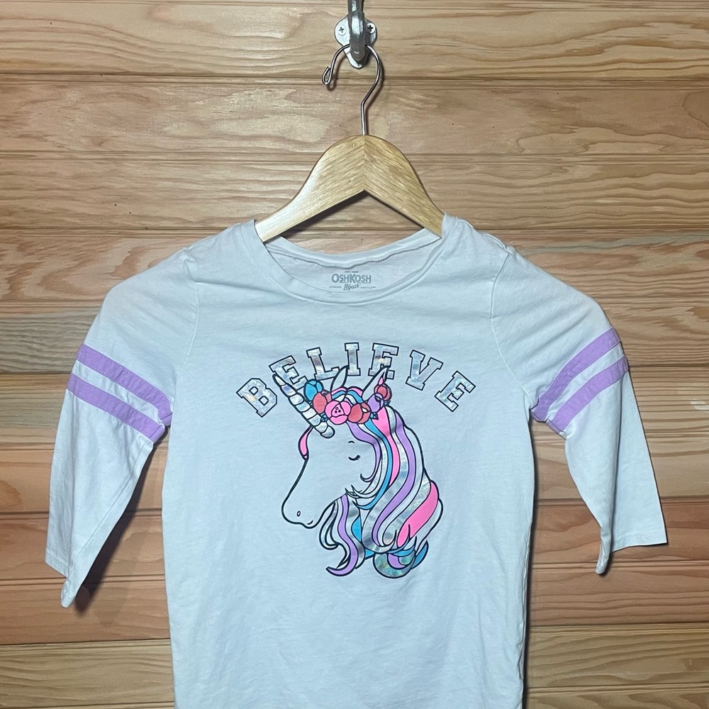OshKosh B'Gosh Girls Long Sleeved Football Tee- Size 10